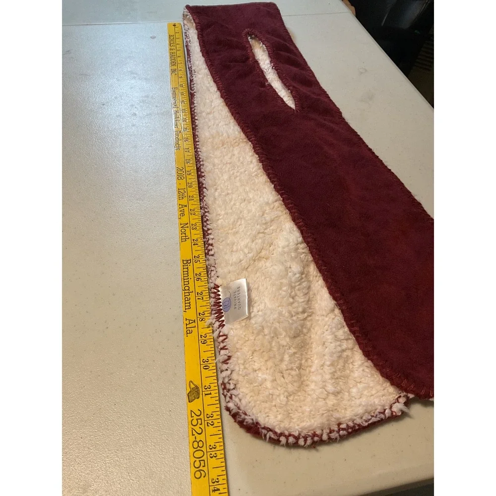 Private Quarters North Woods Scarf Brick Red Sherpa Fleece Pull Through 7.5x70